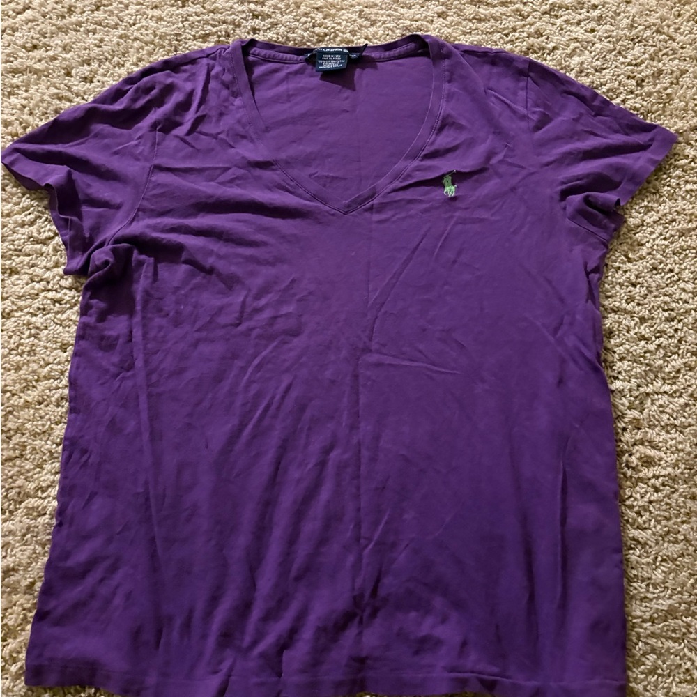 Ralph Lauren Purple V-Neck Tee